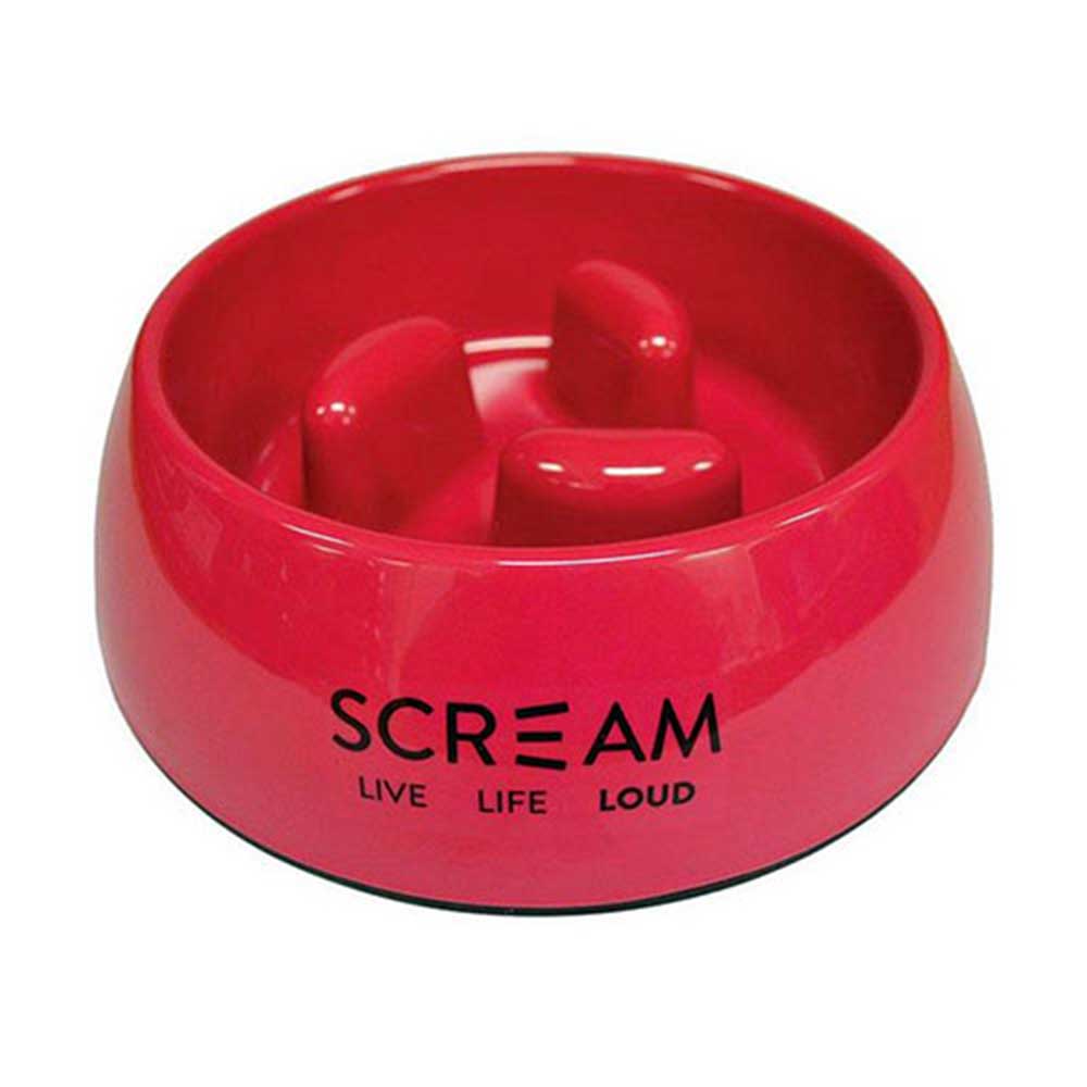 Scream Round Slow Feed Bowl Large Pink
