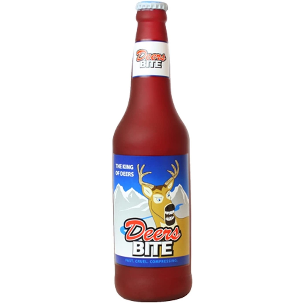 Silly Squeaker Beer Bottle Deers Bite