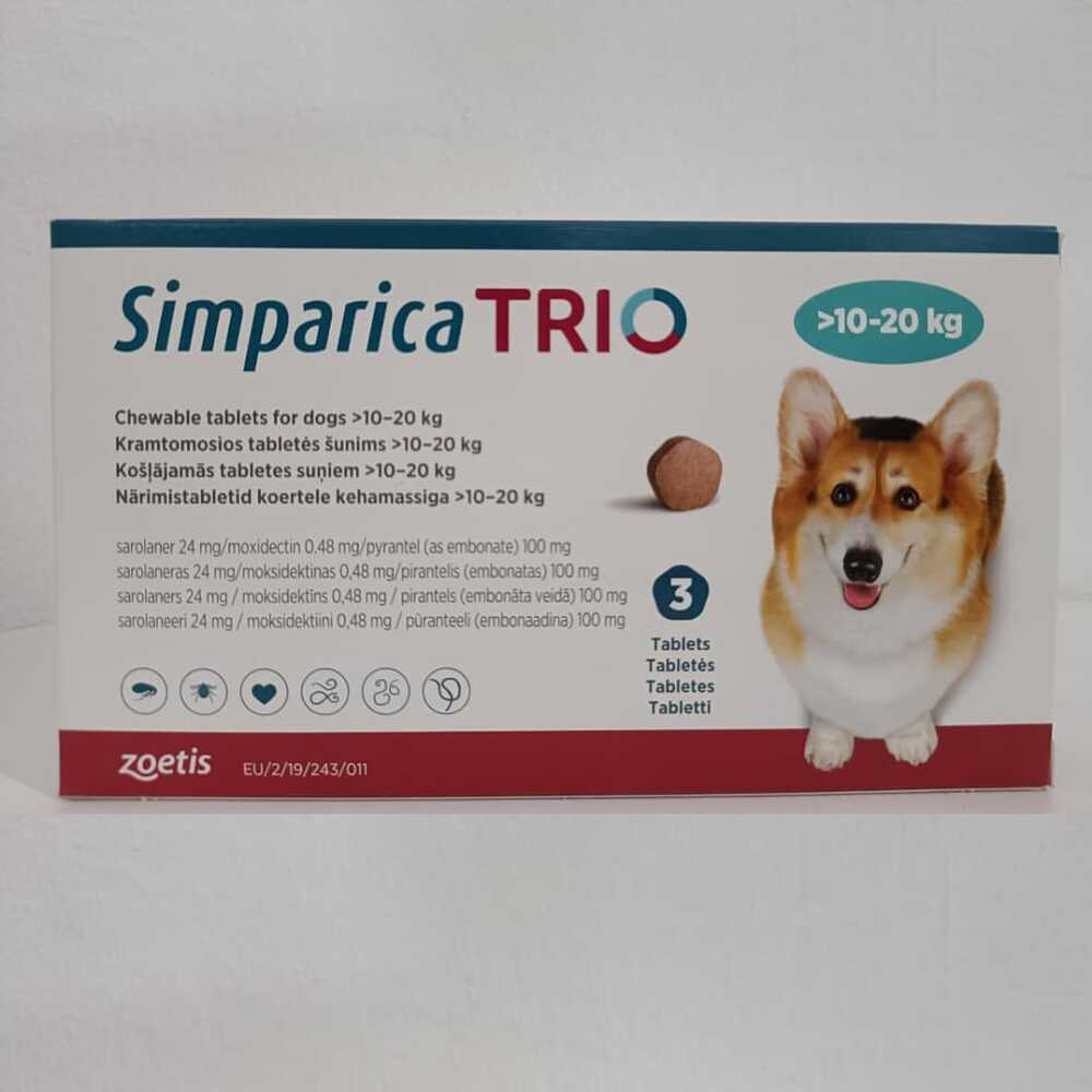Simparica Trio Chewable 10-20kg 3 Pack