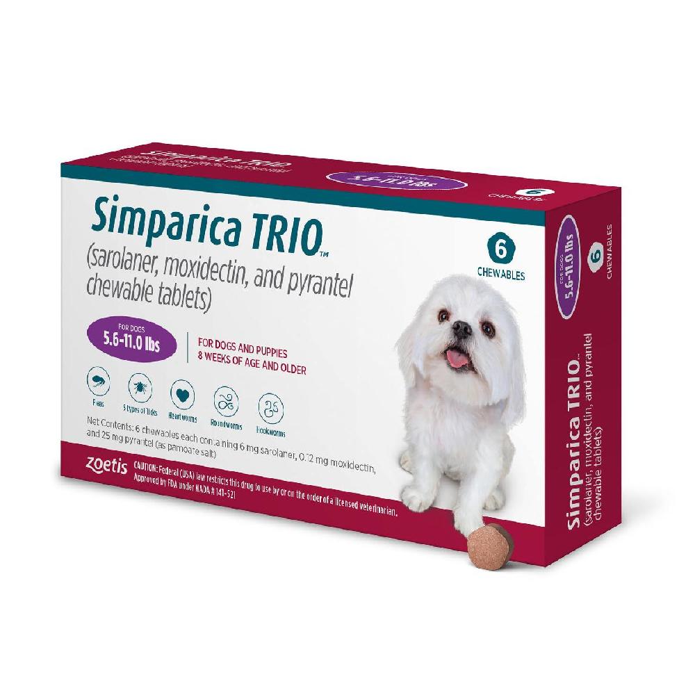 Simparica Trio Dog Chews 5.6-11lbs 6Pk