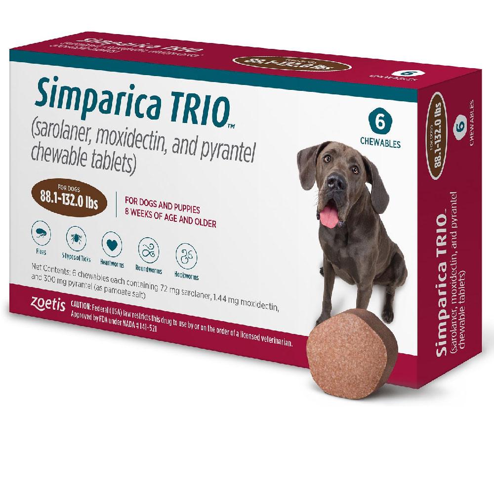 Simparica Trio Dog Chews 88-132lbs 6Pk