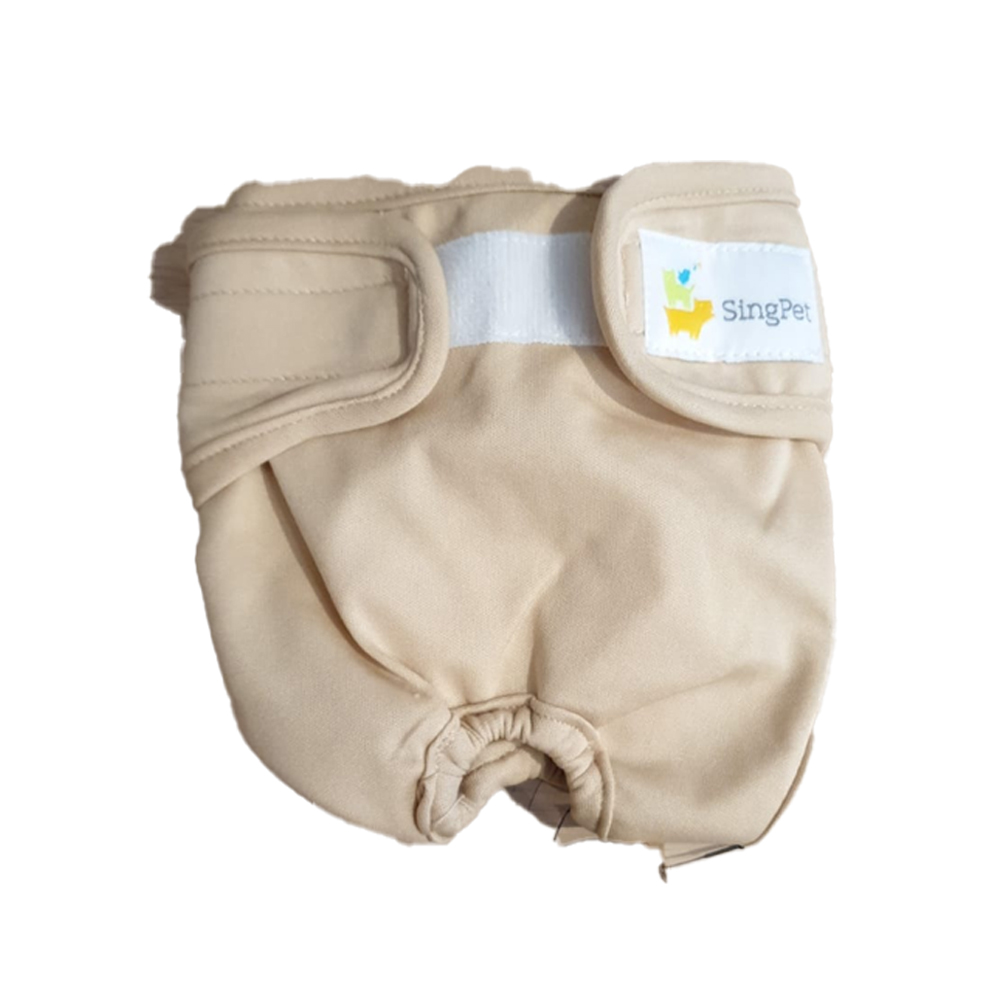 Reusable Female Dog Diapers - L Beige