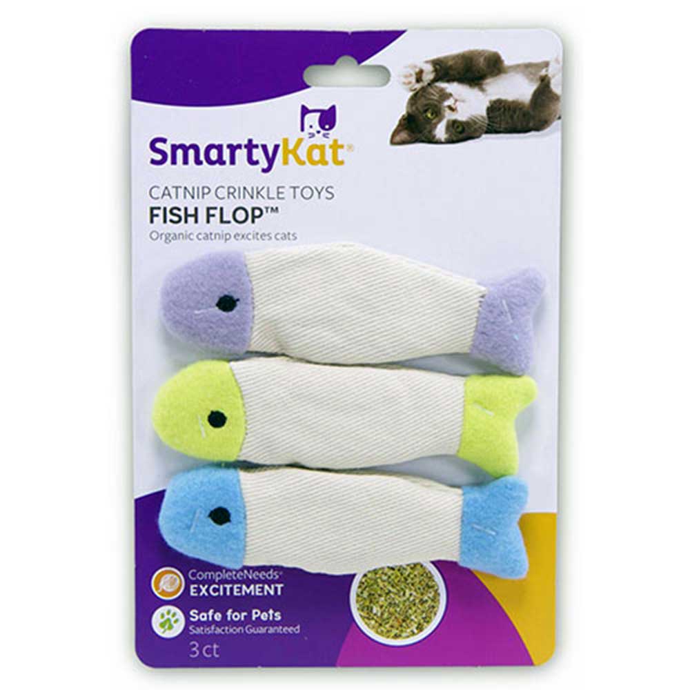 SmartyKat Fish Flop Crinkle Toy Set of 3