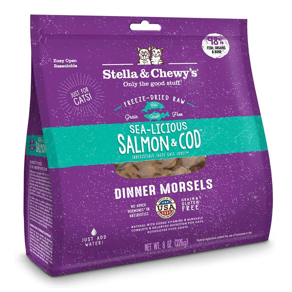 Stella Salmon-Cod Dinner Morsels Cat 8oz