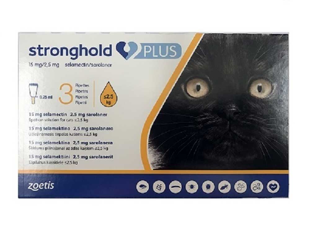 Stronghold Plus 15mg Cat Upto 2.5Kg 6Pk (3Pk x 2)
