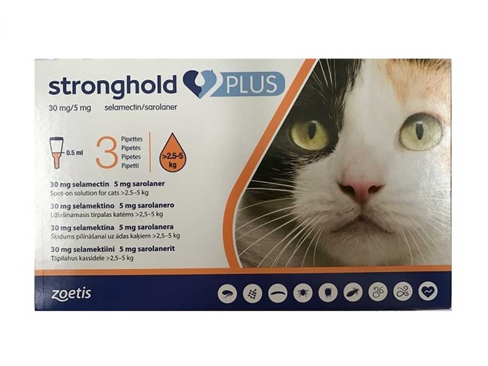 Stronghold Plus 30mg Cat 2.5-5Kg 3Pk