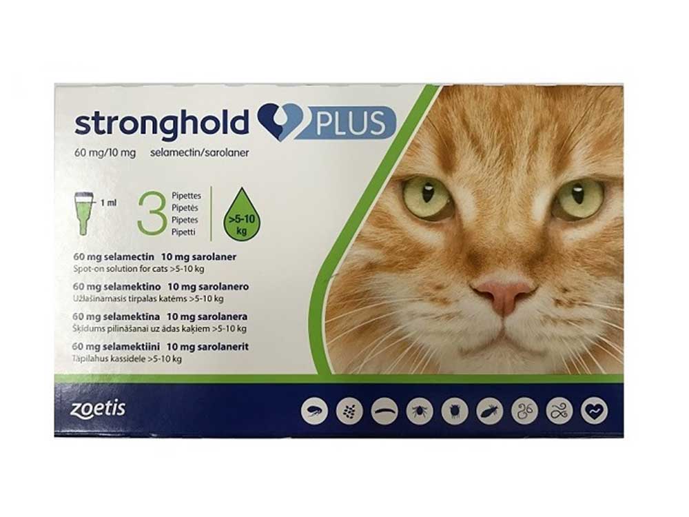 Stronghold Plus 60mg Cat 5-10Kg 3Pk