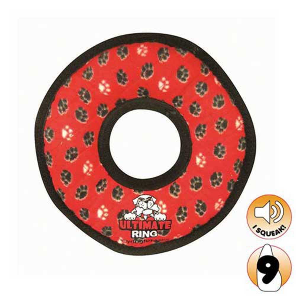 Tuffy Ultimates Ring Red Paws