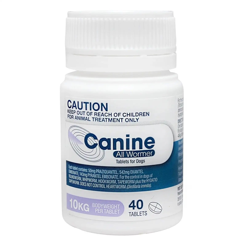 Canine Allwormer 10Kg 40 Tabs