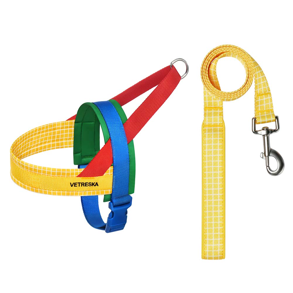 Vetreska Chroma Pet Harness & Leash Set Yellow M