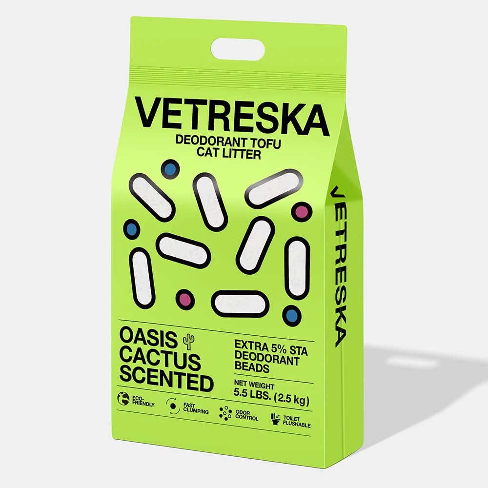 CLEARANCE! Vetreska Deodorant Tofu Cat Litter - Oasis Cactus Scented