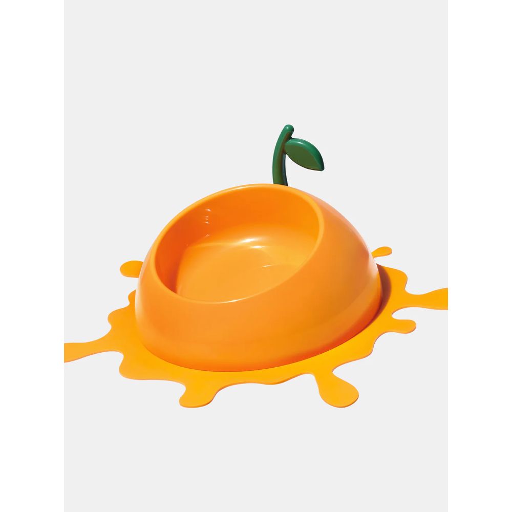 Vetreska Juicy Tangerine Pet Bowl, Spoon & Mat Set