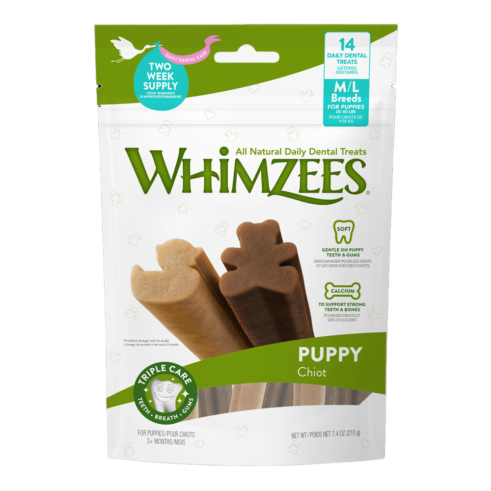 Whimzees Puppy Dental Treats Medium/ Lar