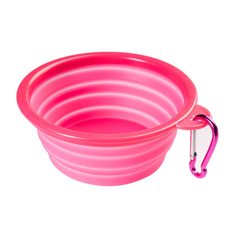 Wiggles Collapsible Pet Bowl Pink