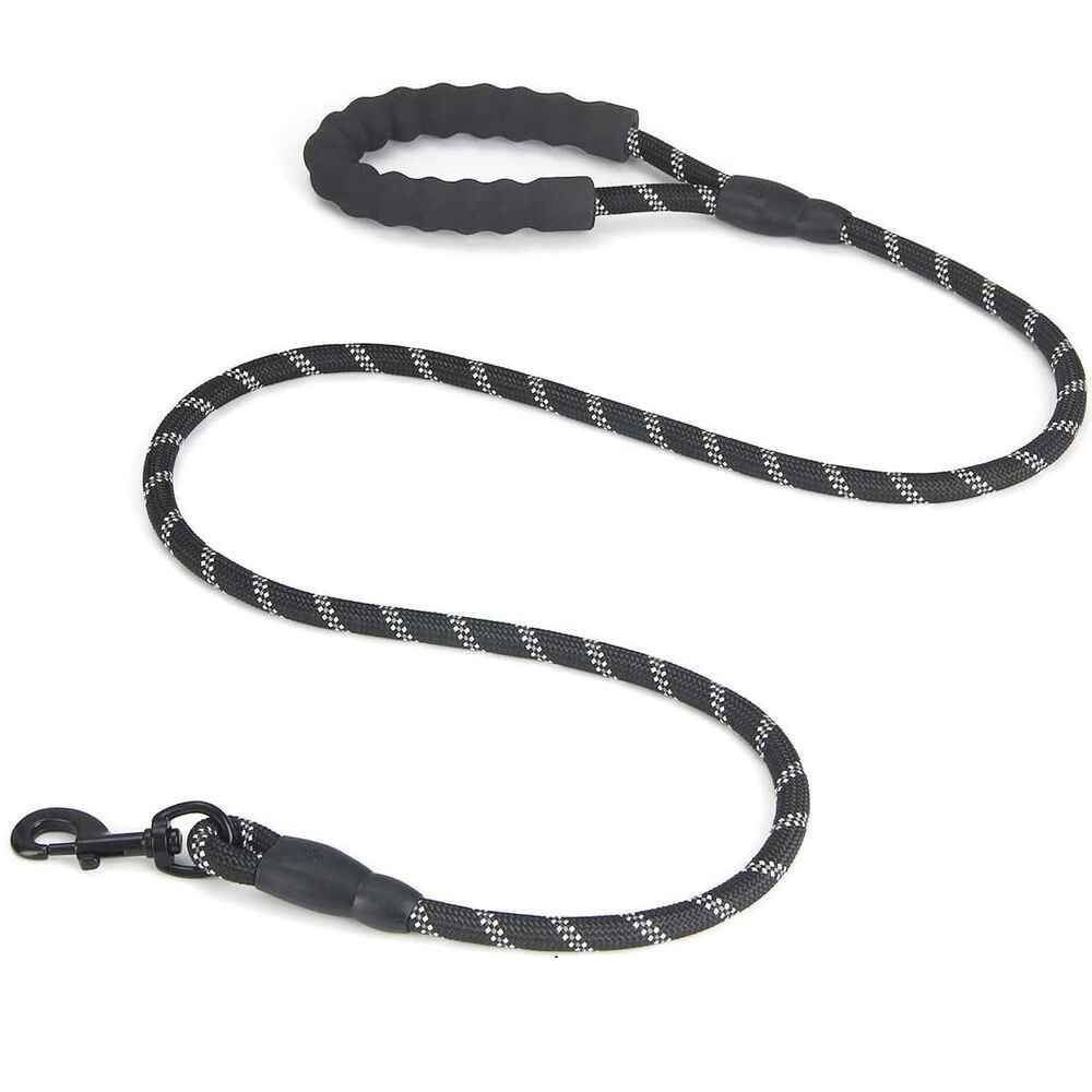 Wiggles Dog Rope Leash with Padded Handle Grey 5ft