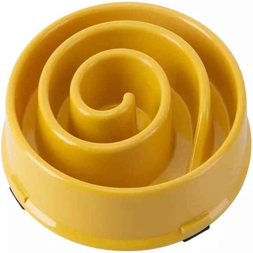 Wiggles Slow Feeder Dog Bowls Yellow