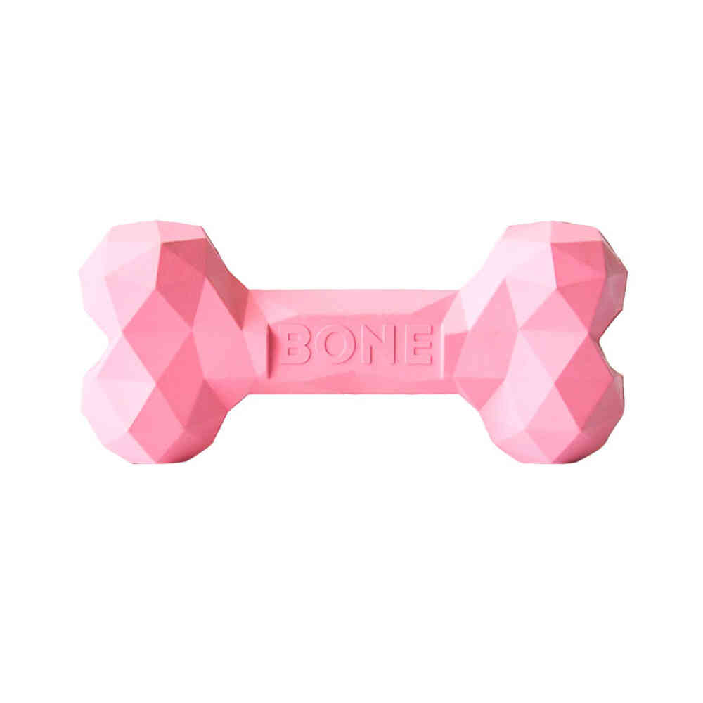 Wiggles Treat Bone Dog Toy M Pink