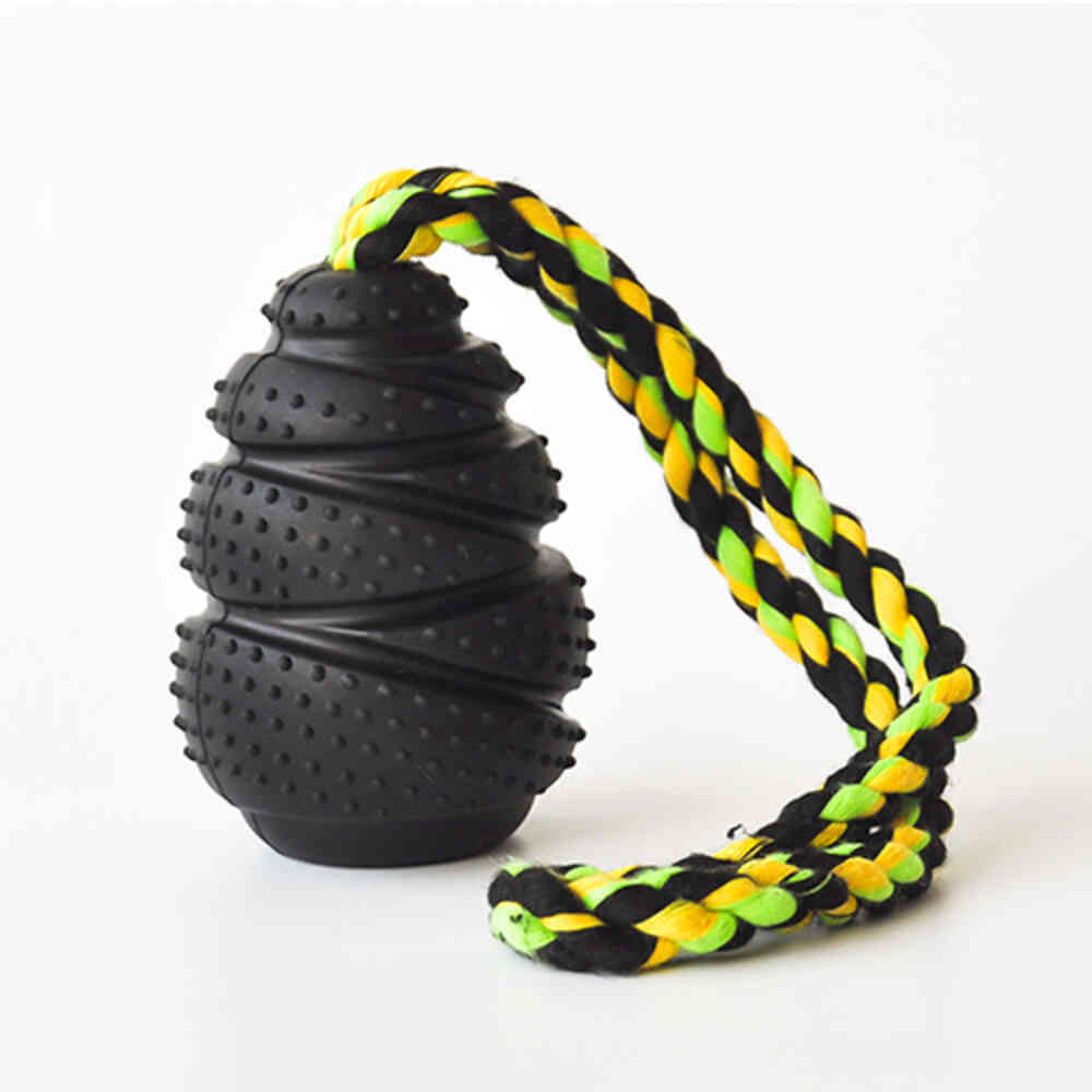 Wiggles Treat Cone Dog Toy L Black