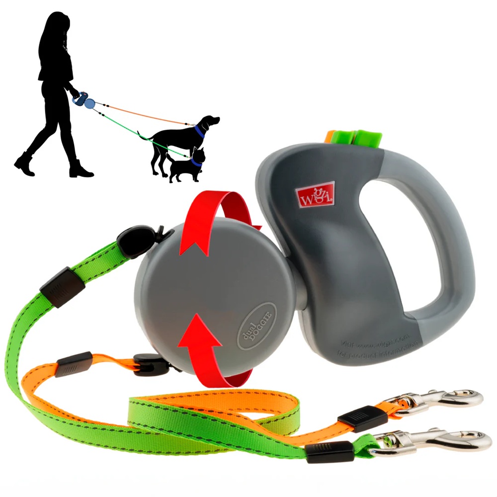 Wigzi Dual Doggie 2 Dog Retractable Leash 10ft