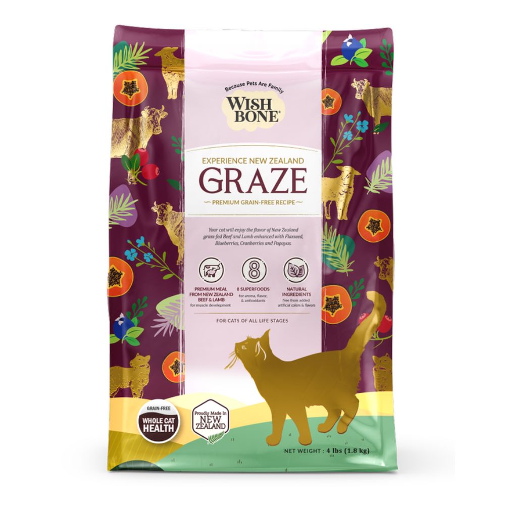 Wishbone Graze Lamb & Beef Whole Pet Health Cat Food 4lbs