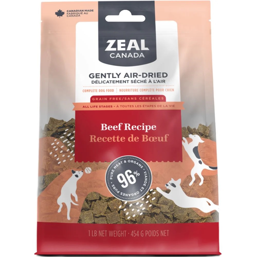 Zeal Canada Gently Air-Dried Beef Recipe Dry Dog Food 1lb/454 g