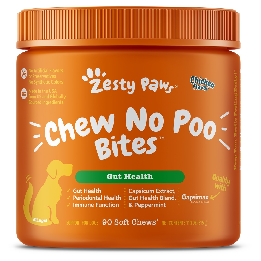 Zesty Paws Chew No Poo Bites Chicken 90ct - Jar