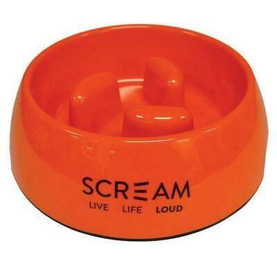 Scream Round Slow Feed Bowl Large Orange